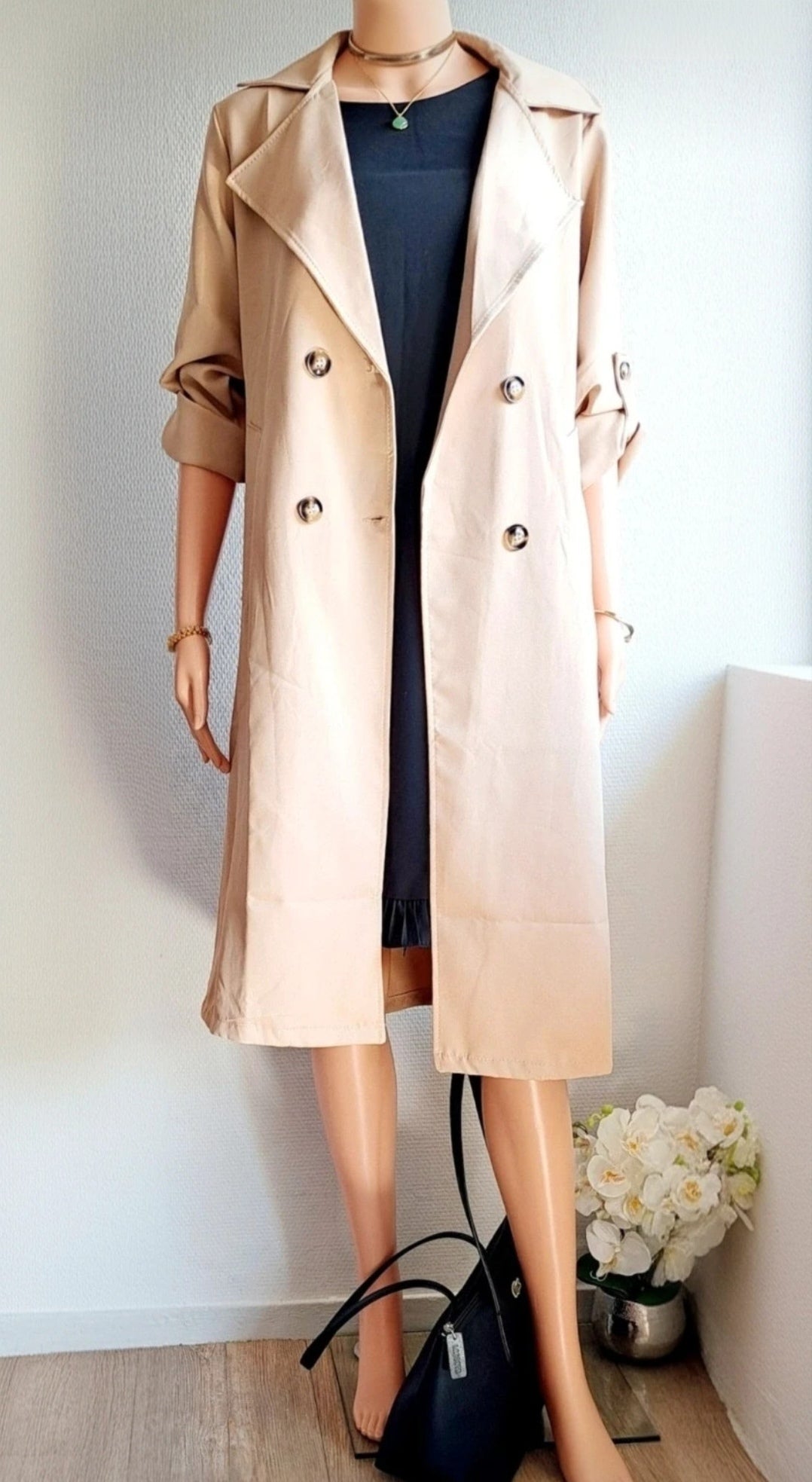 Trench-Coat Élégant avec Ceinture