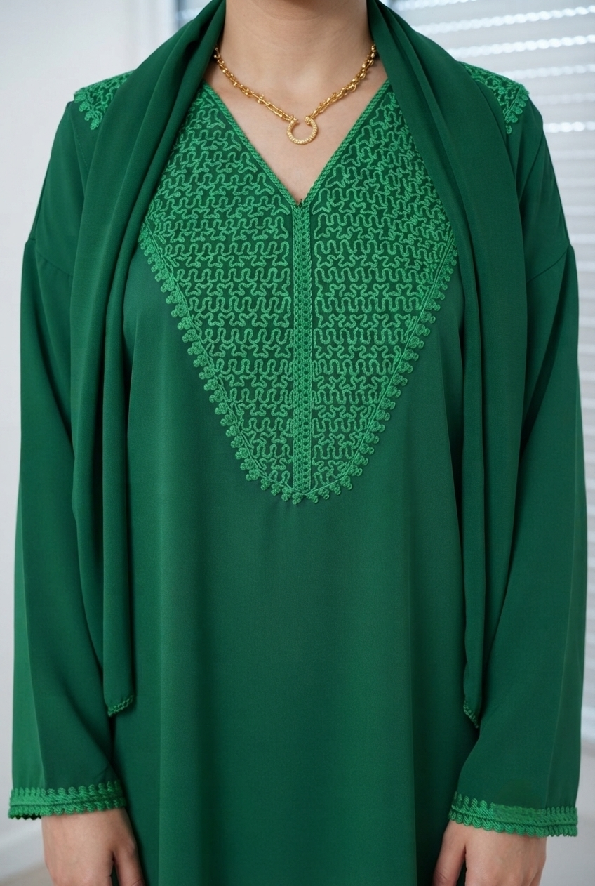 Abaya Noire Moderne – Tissu Fluide & Infroissable – Taille Unique (S à L)