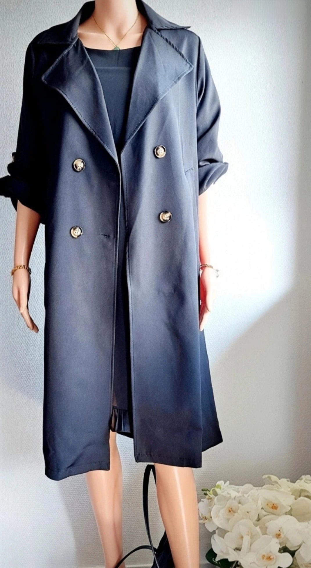 Trench-Coat Élégant avec Ceinture