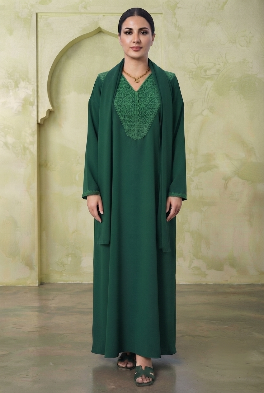 Abaya Noire Moderne – Tissu Fluide & Infroissable – Taille Unique (S à L)