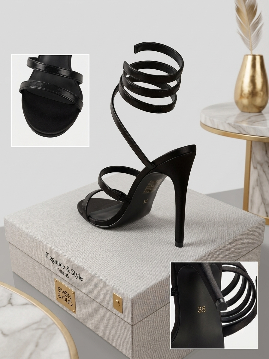 🖤 Sandales à talons aiguilles spirale Even&Odd (Taille 35)